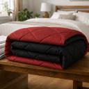 Black/Burgundy King 3-Piece Reversible Comforter Bedding Set with 2 Pillowcases, Lightweight Microfiber Construction, Soft Quilted Design for Year-Round Use, Available in Full/Queen & King/California King