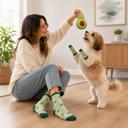 Avocado Set of 2 Funny Matching Pet & Owner Socks, Novelty Animal Lover Socks, Soft Comfortable Pet Lover Gift for Dog & Cat Owners