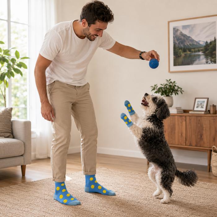 Funny Matching Pet & Owner Socks, Novelty Animal Lover Socks, Soft Comfortable Pet Lover Gift for Dog & Cat Owners