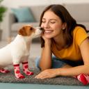Strawberry Set of 2 Funny Matching Pet & Owner Socks, Novelty Animal Lover Socks, Soft Comfortable Pet Lover Gift for Dog & Cat Owners