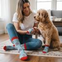 250 Gray Set of 2 Funny Matching Pet & Owner Socks, Novelty Animal Lover Socks, Soft Comfortable Pet Lover Gift for Dog & Cat Owners