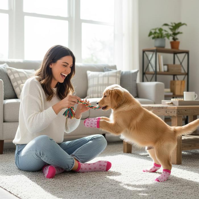 Funny Matching Pet & Owner Socks, Novelty Animal Lover Socks, Soft Comfortable Pet Lover Gift for Dog & Cat Owners