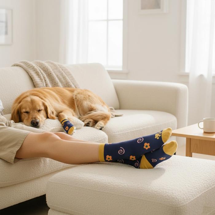Funny Matching Pet & Owner Socks, Novelty Animal Lover Socks, Soft Comfortable Pet Lover Gift for Dog & Cat Owners