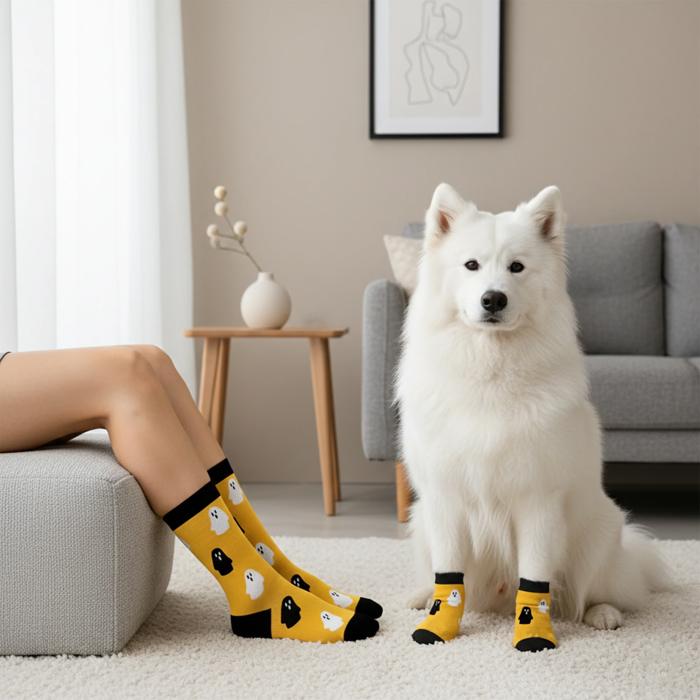 Funny Matching Pet & Owner Socks, Novelty Animal Lover Socks, Soft Comfortable Pet Lover Gift for Dog & Cat Owners