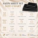 Black King 4 Piece Satin Sheet Set, Silky Soft Cooling Bed Sheets, Deep Pocket Fitted Sheet, Breathable Luxury Bedding for All Seasons