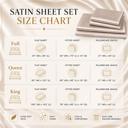 Ivory Full/Double 4 Piece Satin Sheet Set, Silky Soft Cooling Bed Sheets, Deep Pocket Fitted Sheet, Breathable Luxury Bedding for All Seasons