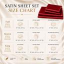 Red Full/Double 4 Piece Satin Sheet Set, Silky Soft Cooling Bed Sheets, Deep Pocket Fitted Sheet, Breathable Luxury Bedding for All Seasons