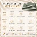 Evergreen Queen 4 Piece Satin Sheet Set, Silky Soft Cooling Bed Sheets, Deep Pocket Fitted Sheet, Breathable Luxury Bedding for All Seasons