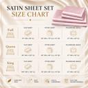 Blush Full/Double 4 Piece Satin Sheet Set, Silky Soft Cooling Bed Sheets, Deep Pocket Fitted Sheet, Breathable Luxury Bedding for All Seasons