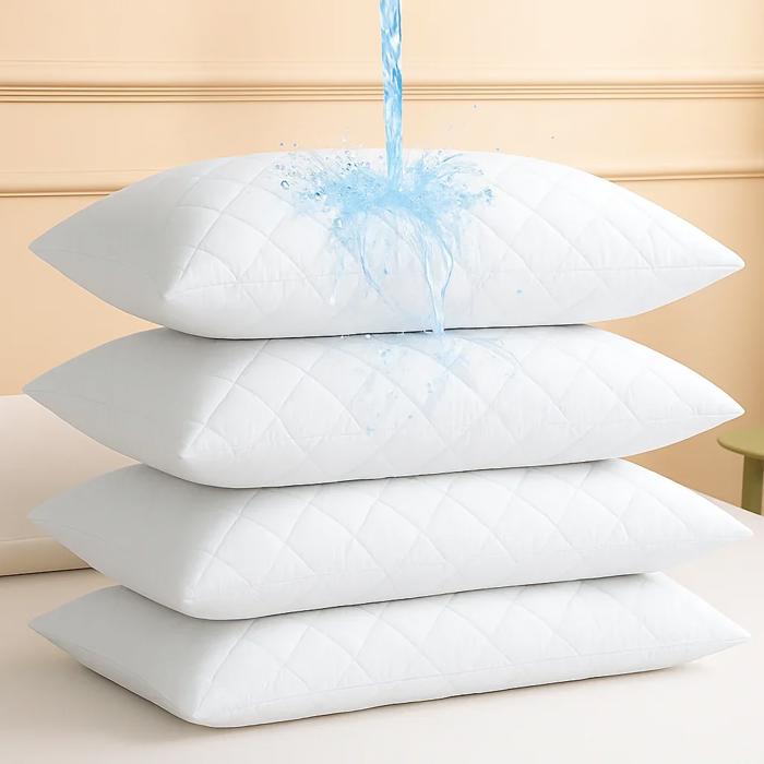 Quilted Waterproof Pillow Protector Cover – Soft, Breathable, Hypoallergenic & Dust Mite Protection