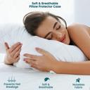 Queen Quilted Waterproof Pillow Protector Cover – Soft, Breathable, Hypoallergenic & Dust Mite Protection