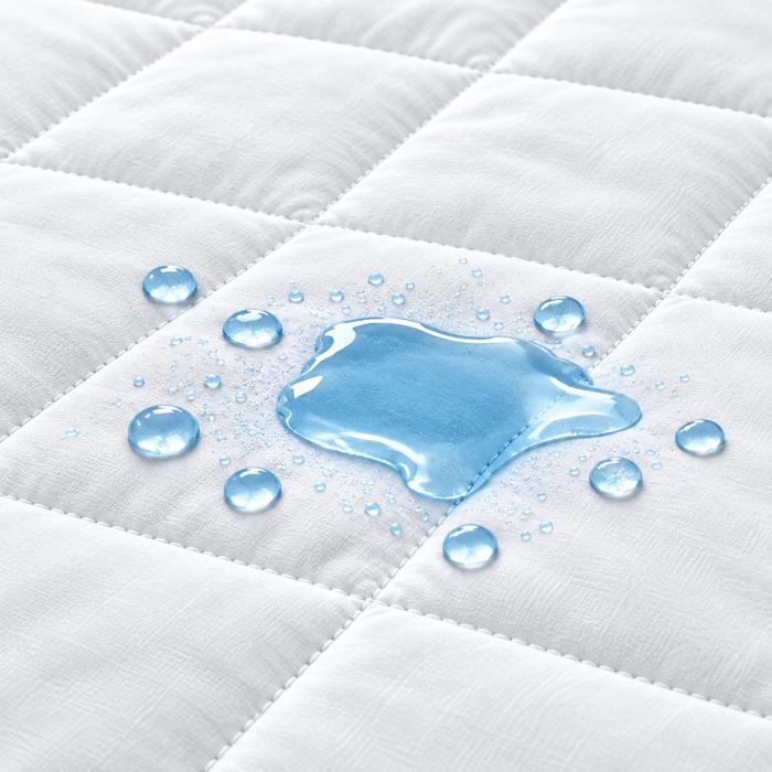Waterproof Mattress Pad with Elastic Strap – Quilted Mattress Protector, Breathable, Hypoallergenic, Spill & Stain Resistant, Secure Fit