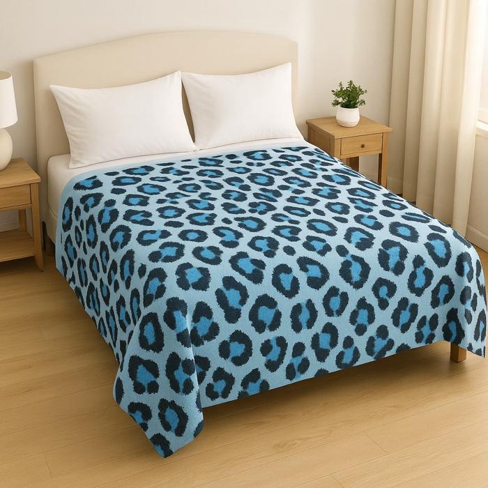 Super Soft And Warm White & Black Zebra Print Mink Plush Blanket Queen Size