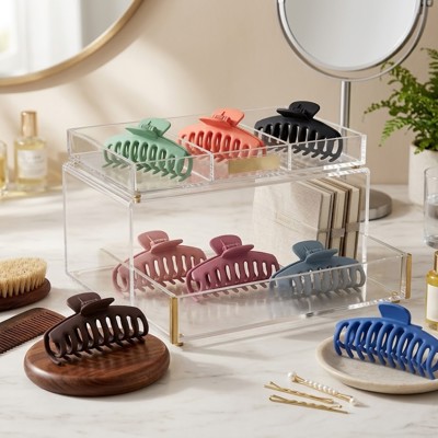 8 Pack Large Matte Acrylic Hair Claw Clips for Women Strong Grip Banana Jaw Clips for Hair Styling