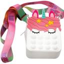 Unicorn White Kid's Pop-It Bubble Unicorn and Fruits Fidget Crossbody Handbag For Small Accessories