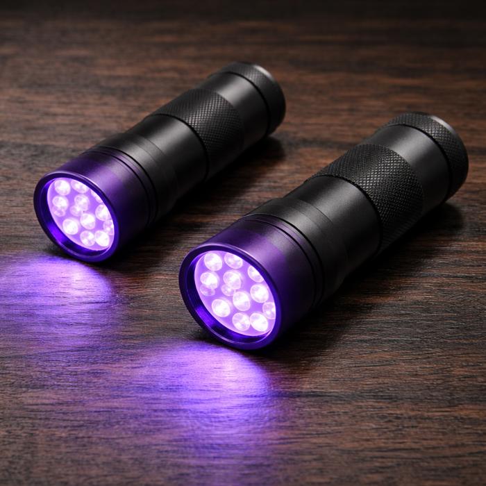 Pet Urine Detector UV Flashlight 12 LED Portable Black Light for Locating Pet Stains on Carpet, Furniture & Floors 1 and 2 pack