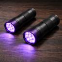 2-Pack Pet Urine Detector UV Flashlight 12 LED Portable Black Light for Locating Pet Stains on Carpet, Furniture & Floors 1 and 2 pack