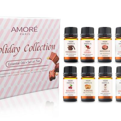 Holiday Collection 10-Piece Aromatherapy Essential Oil Set Therapeutic-Grade Oils