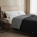 Black,Gray California King All-Season Lightweight Solid and Reversible Microfiber Comforter