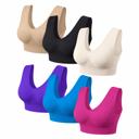  6-Pack Seamless Comfort Bras for Women, Lightweight Wire-Free Stretch Bras with Wide Straps, Full Coverage, Smoothing Support & Everyday Comfort