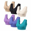Basic and Pastels Small 6-Pack Seamless Comfort Bras for Women, Lightweight Wire-Free Stretch Bras with Wide Straps, Full Coverage, Smoothing Support & Everyday Comfort