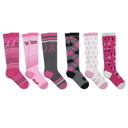 Knee High Medium 6-Pair Breast Cancer Awareness Compression Knee High & Ankle Socks