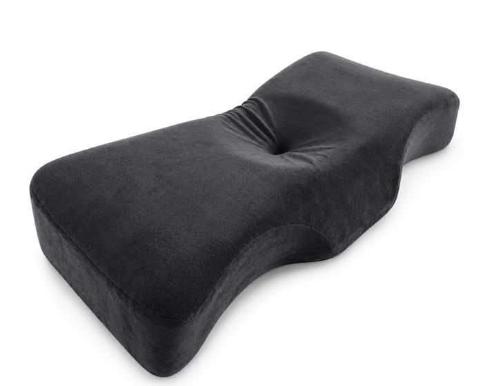 Cervical Pain Relief Memory Foam Pillow with Black Velvet Removable Zipper Cover