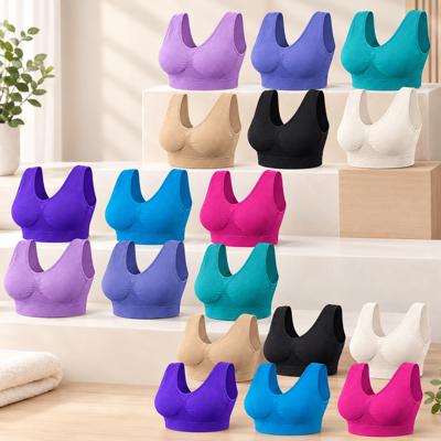 6-Pack Seamless Comfort Bras for Women, Lightweight Wire-Free Stretch Bras with Wide Straps, Full Coverage, Smoothing Support & Everyday Comfort