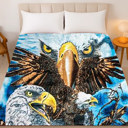  Bald Eagle Queen Plush Blanket ? Super Soft ? Hidden 13 Eagles Pattern