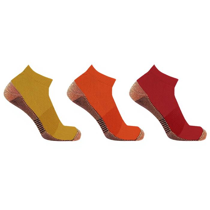 3-Pair Copper Compression Ankle Socks for Men & Women