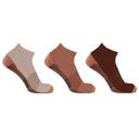 Mocha Dreams S-M 3-Pair Copper Compression Ankle Socks for Men & Women