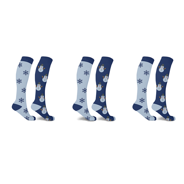 Mismatched Snowman Joy Compression Socks