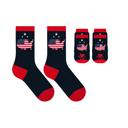 Map Set of 2 Funny Matching Pet & Owner Socks, Novelty Animal Lover Socks, Soft Comfortable Pet Lover Gift for Dog & Cat Owners