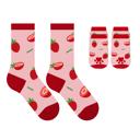 Strawberry Set of 2 Funny Matching Pet & Owner Socks, Novelty Animal Lover Socks, Soft Comfortable Pet Lover Gift for Dog & Cat Owners