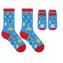 Summer Set of 2 Funny Matching Pet & Owner Socks, Novelty Animal Lover Socks, Soft Comfortable Pet Lover Gift for Dog & Cat Owners