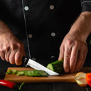 Stainless Steel 8-Piece: German Style Knife Set Cutting Board and Scissor