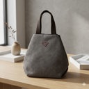 Grey Women's Timeless Vintage Canvas Handbag for Casual Use