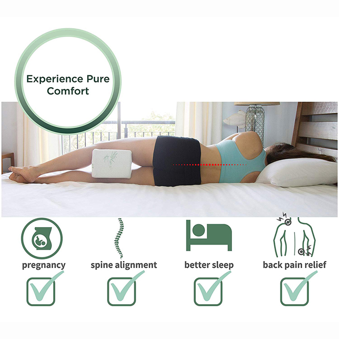 Memory Foam Knee Pillow for Side Sleepers with Rayon Derived from Bamboo Cover