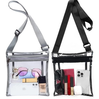 Clear Crossbody Bag Purse Stadium Approved with Adjustable Strap for Men and Women