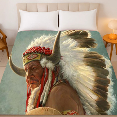 Native American Queen Blanket - Ultra Soft & Cozy ? Indian Portrait Edition