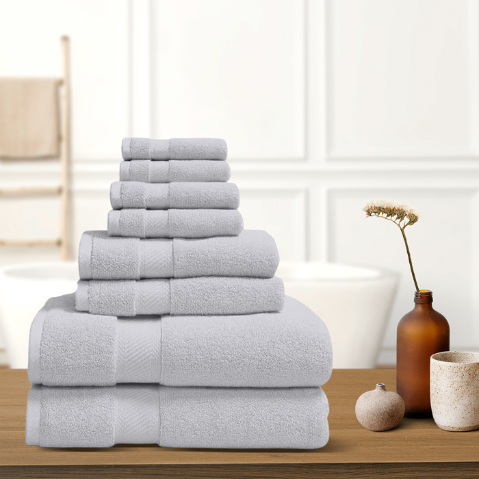 8-Piece Organic 100% Cotton Soft & Luxury Bath Towel Set