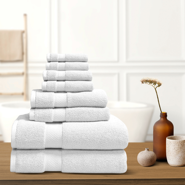 8-Piece Organic 100% Cotton Soft & Luxury Bath Towel Set