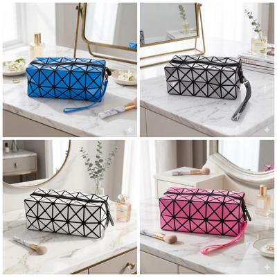 Stylish Diamond Pattern Cosmetic Organizer Makeup Bag (1 Or 2 Pack)
