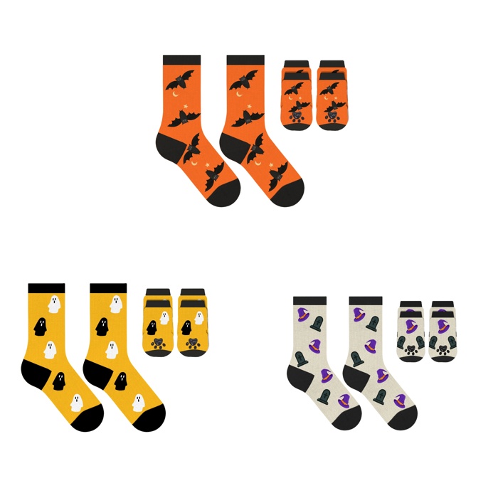 Spooky Halloween Matching Pet & Owner Socks, Funny Dog & Cat Lover Crew Socks, Soft Comfortable Holiday Gift (Set of 2 & 6)