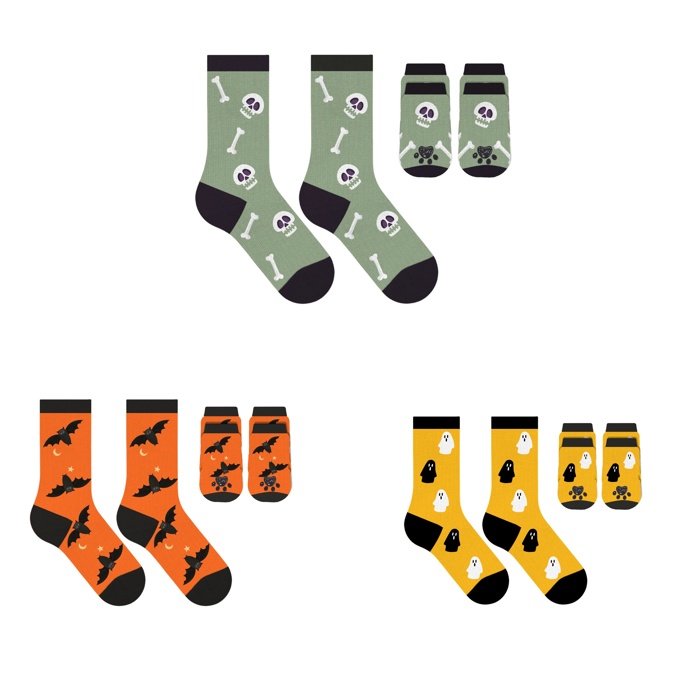Spooky Halloween Matching Pet & Owner Socks, Funny Dog & Cat Lover Crew Socks, Soft Comfortable Holiday Gift (Set of 2 & 6)