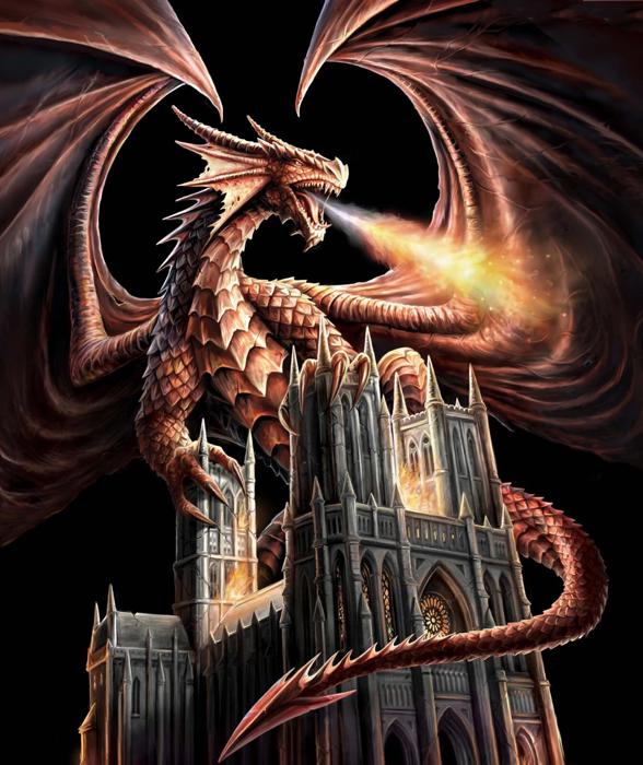 Orange Dragon & Castle Blanket ? Plush Queen Size Throw, Ultra Soft