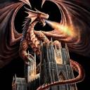Queen Orange Dragon & Castle Blanket ? Plush Queen Size Throw, Ultra Soft