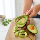 Green Stainless Steel Avocado Cuber Tool Wire Grid Dicer & Slicer for Perfect Even Cubes Ergonomic Kitchen Gadget for Salads & Guacamole