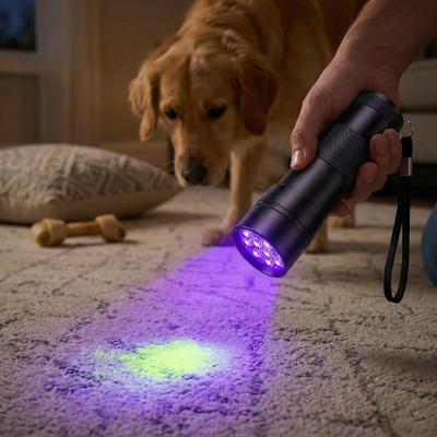 Pet Urine Detector UV Flashlight 12 LED Portable Black Light for Locating Pet Stains on Carpet, Furniture & Floors 1 and 2 pack