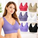  3-Pack Lightweight Seamless Bras Wireless Stretch Support with Wide Straps and Full-Coverage Comfort